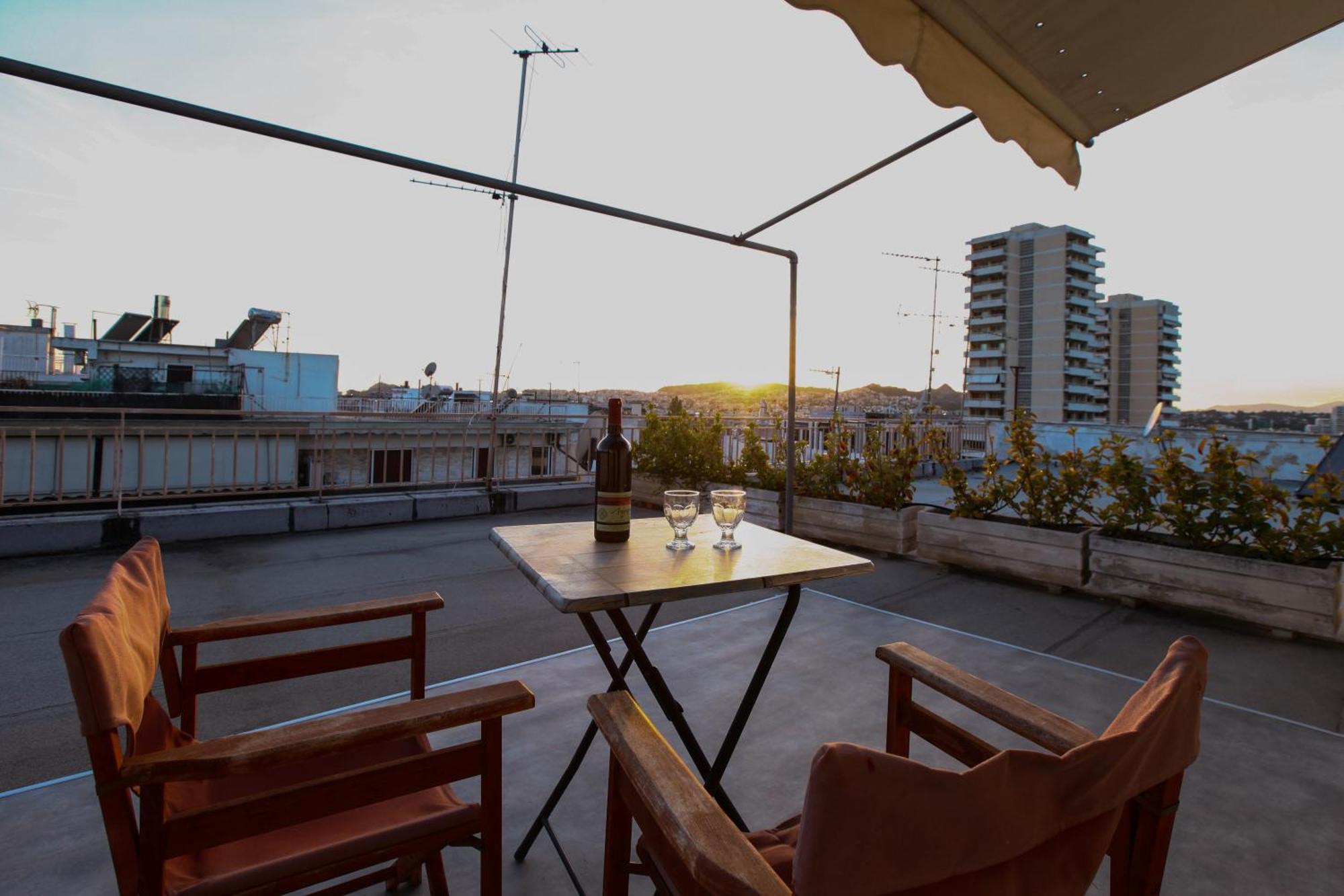 Loft Condo Next To Metro Station. Amazing View! Atény Exteriér fotografie