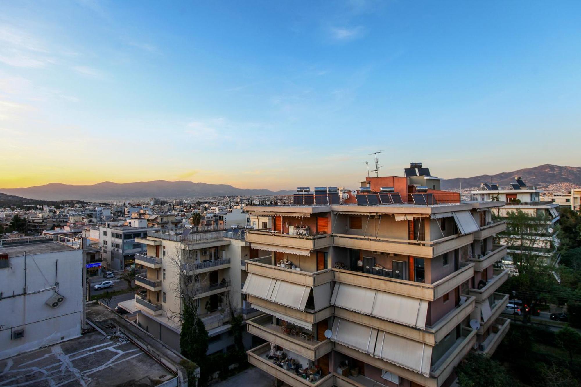 Loft Condo Next To Metro Station. Amazing View! Atény Exteriér fotografie